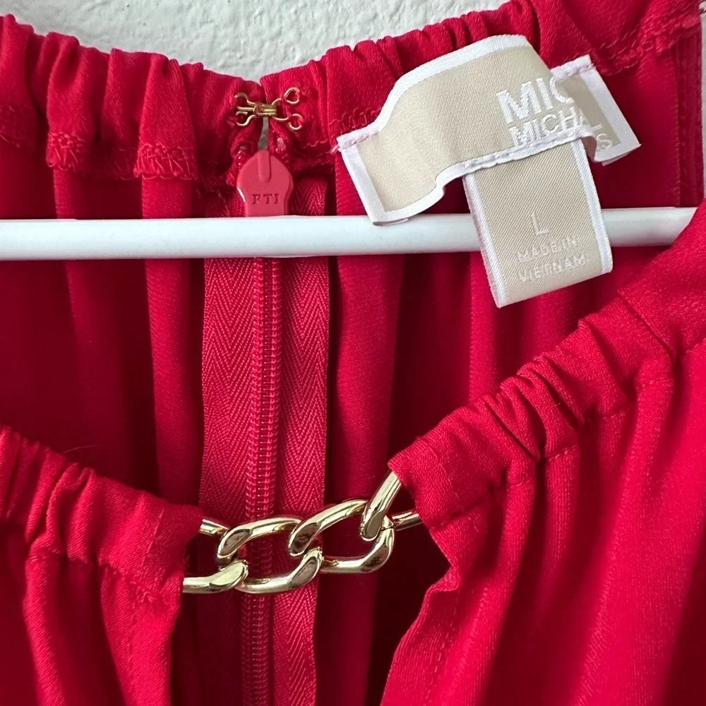 Michael Kors Vibrant Red Sleeveless Shirt Size L